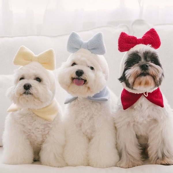 Scamper｜蝴蝶結毛茸茸暖頸帽