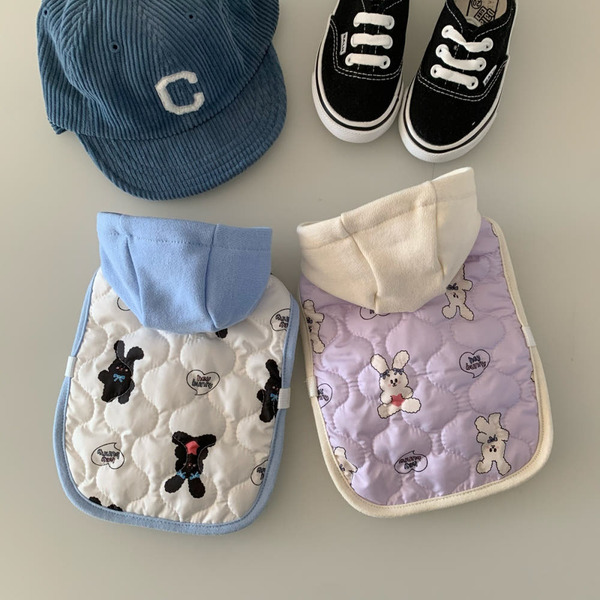 KR｜兔兔刷毛連帽披肩衣