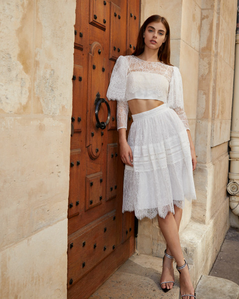 Erato法國蕾絲短版上衣