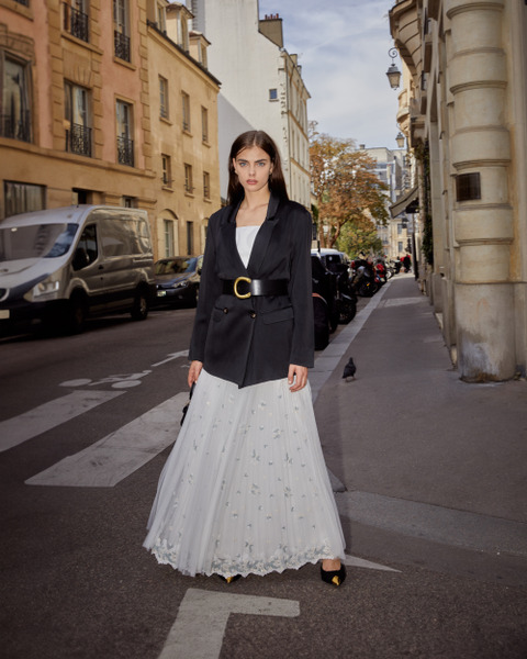 Calliope小清新刺繡花朵紗裙