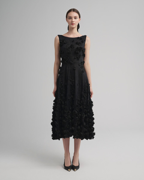 Stéphanie午夜花園貼花蕾絲洋裝