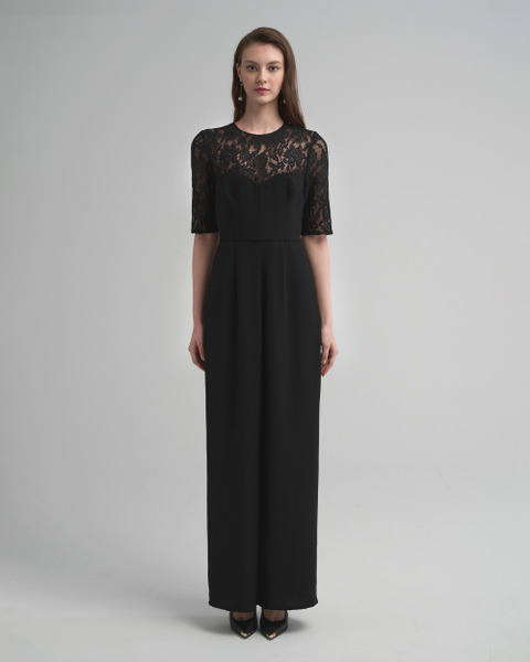 Demeter墨地之境俐落蕾絲連身褲