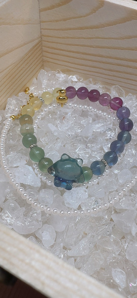 💜卡通狗狗藍紫螢石｜清心貴人款