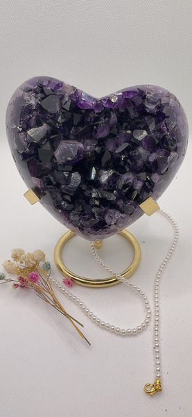 全拋款 天然 巴西紫晶愛心晶洞｜10cm*8cm*3cm