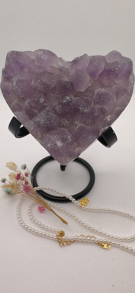 全拋款 天然 夢幻少女紫 細沙紫晶愛心晶洞｜9cm*8cm*3cm