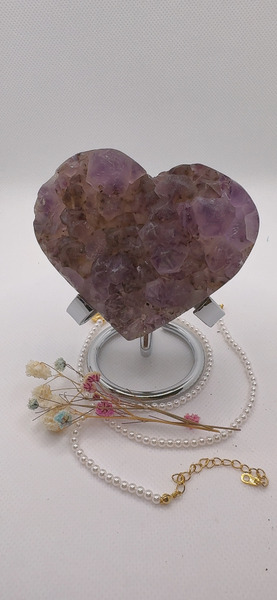 全拋款 天然 紫太晶共生愛心水晶｜7cm* 6cm*3.3cm