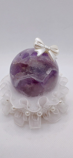 全拋款 天然 紫色大牙夢幻水晶｜直徑 5.3cm