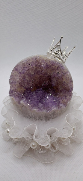 全拋款 天然 紫色砂糖 水晶｜直徑 6 cm