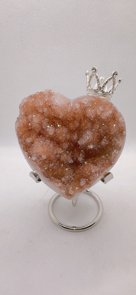 全拋款  天然 橘黃色愛心彩晶｜9.3cm*9 cm*5cm