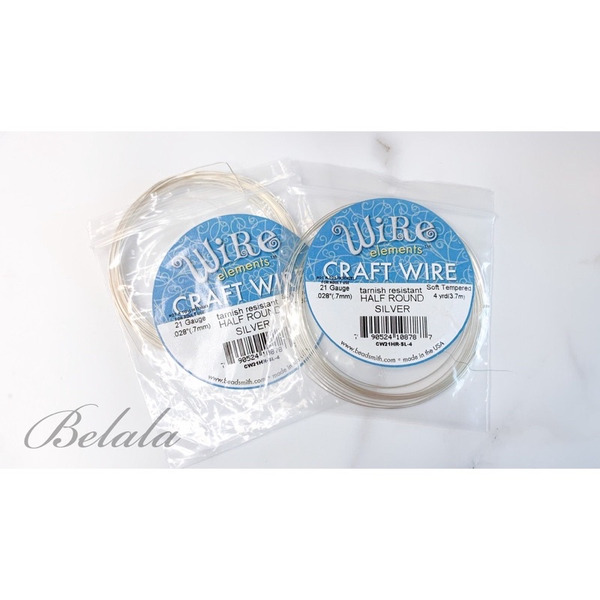 Beadsmith藝術銅線-21G半圓線（銀/金/玫瑰金/青銅/古銅）