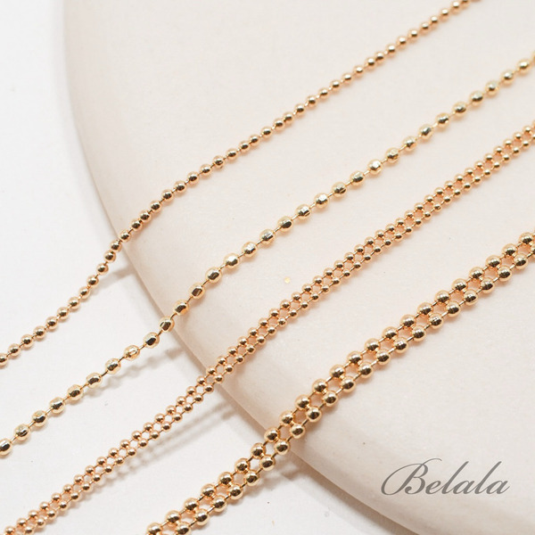 14k保色鏈包金鏈/鏈條（扭結鏈/三環鏈）（50公分）