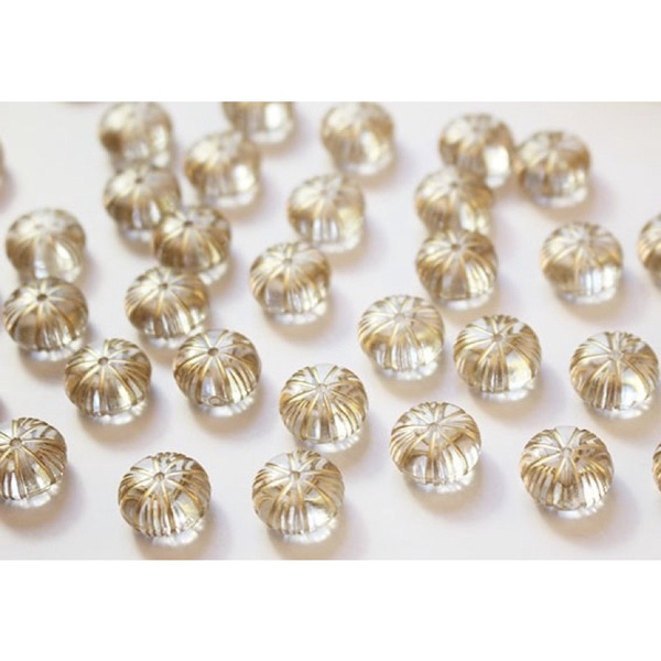 13mm透明樹脂扁南瓜珠（4入）