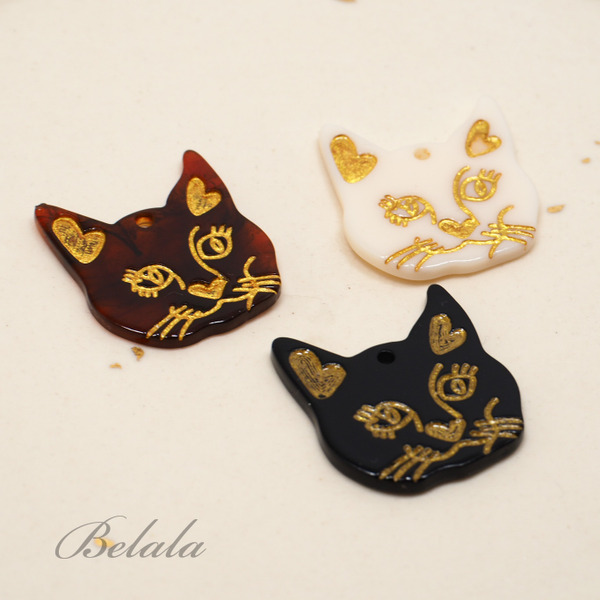 18x25mm插畫風貓咪裝飾片(1入)