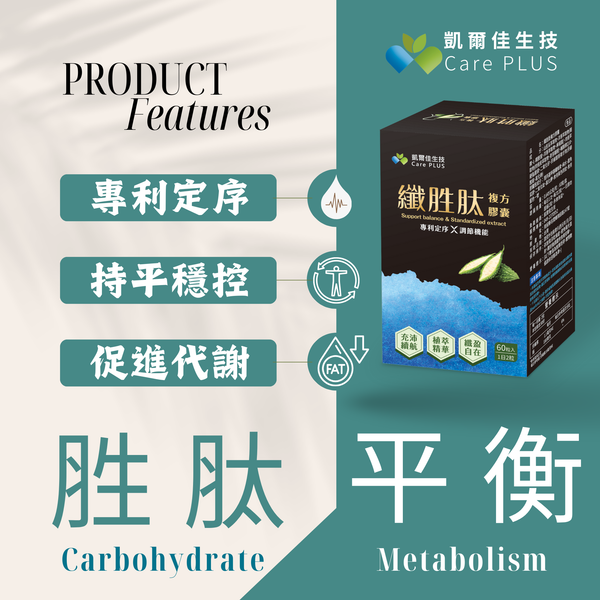 《凱爾佳生技CarePLUS》「纖胜肽」60粒裝  穩控膠囊   專利苦瓜胜肽 專利洋蔥萃取 肉桂 菸鹼酸鉻 輔酶Q10
