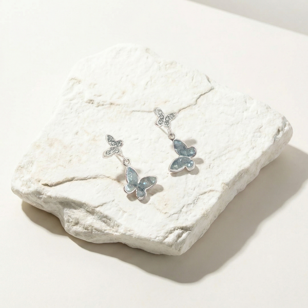 藍息蝶垂墜耳環