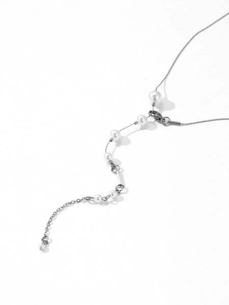 TSA005 可調節 流蘇項鍊 散落小珍珠 一鏈兩戴
