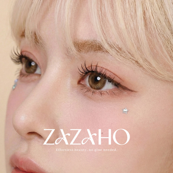 【ZAZAHO免膠睫毛｜氣質眨眨】：透明果凍膠條 統⼀排列 9-12MM 6排36簇
