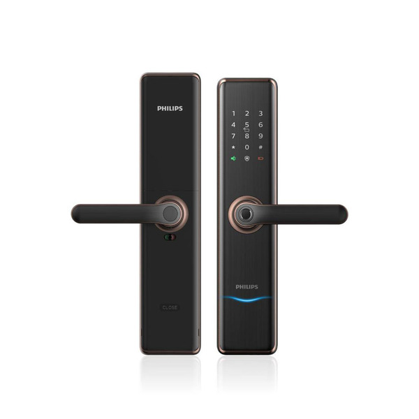 【PHILIPS 飛利浦】7300 五合一把手式智能門鎖/電子鎖 (指紋/卡片/密碼/鑰匙/WIFI)