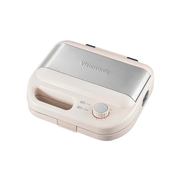 【Vitantonio】小V 多功能計時鬆餅機 奶霜杏 (VWH-600B-I)