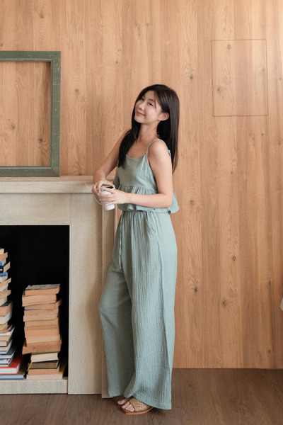 Cami Set 有機棉細肩帶背心套裝 Turquoise