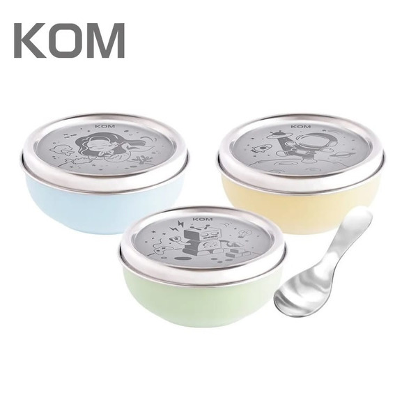 KOM 316不鏽鋼磨砂兒童隔熱碗-夢想系列