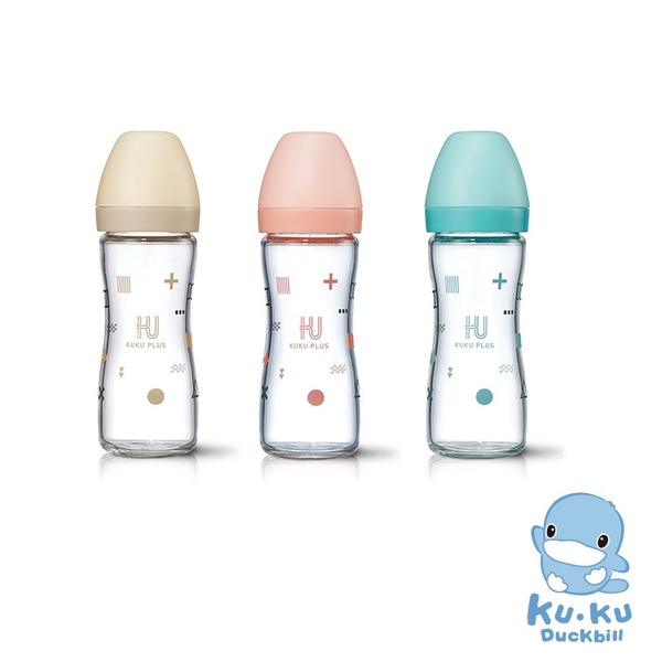 KU.KU 酷咕鴨 純真之瞳玻璃奶瓶 240ml