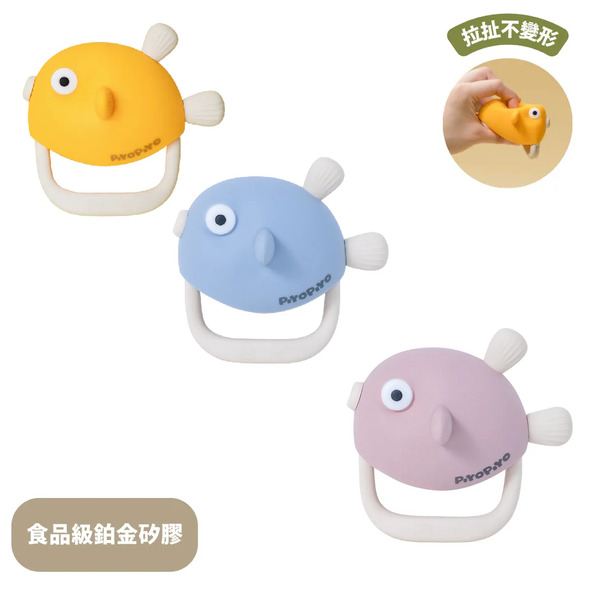 黃色小鴨PiYO PiYO 鉑金矽膠金魚QQ固齒器