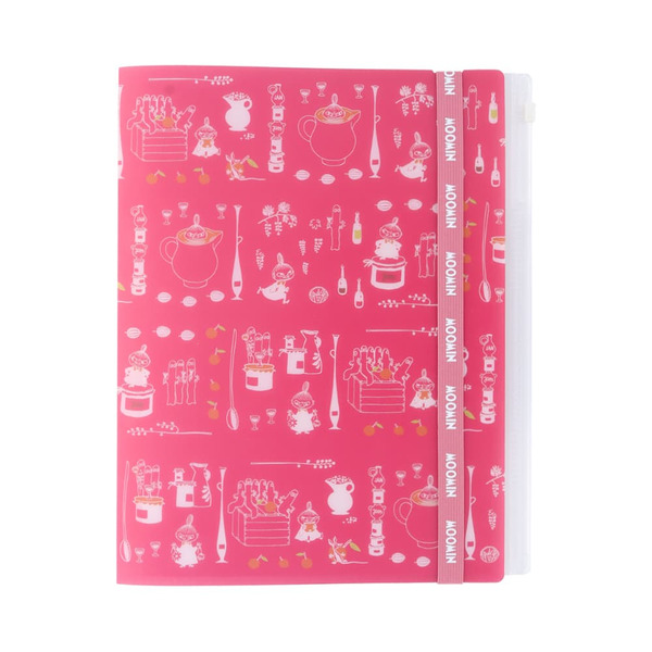 【Sun-star】日本正版 MOOMIN 嚕嚕米 淘氣阿美 A4 夾鏈收納資料夾 (粉紅)