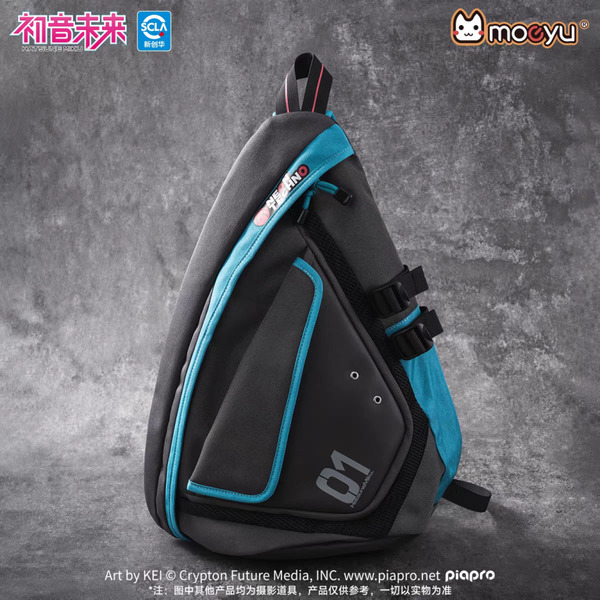 現貨 👘官方授權 正品 Hatsune Miku 初音未來 霓虹電子樂 機能風 弓箭包 斜背包 單肩包 休閒 通勤 週邊