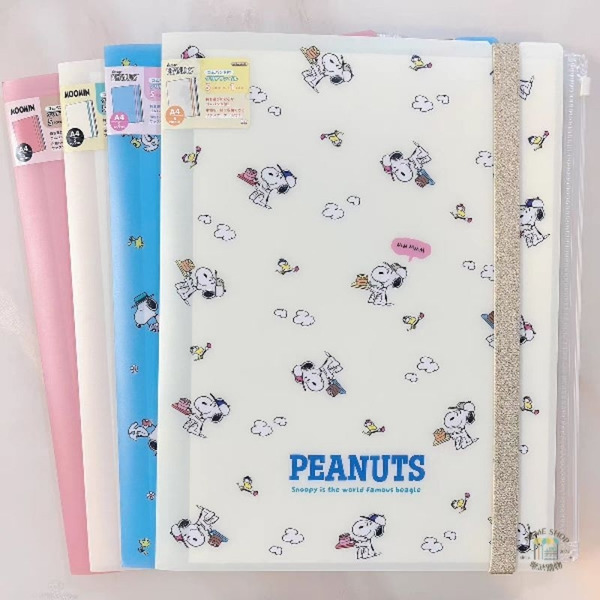 現貨禮物 正版 sun-star🇯🇵 日本限定 史努比 SNOOPY 玩轉色彩 A4文件夾 Sun star 鬆緊束繩