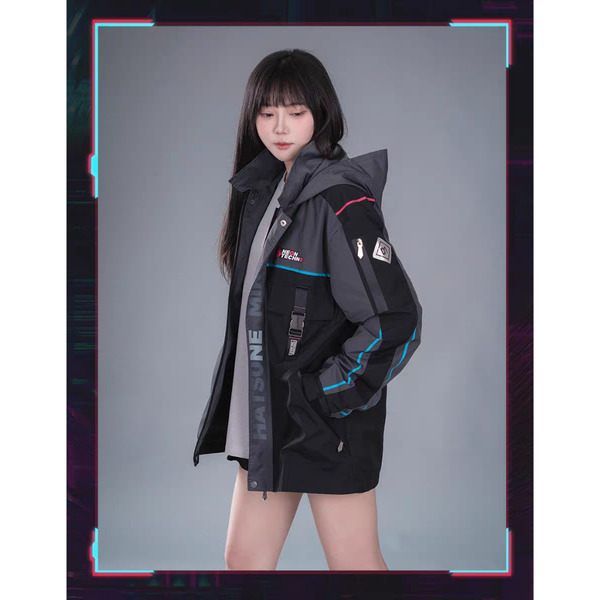 現貨  禮物 👘官方授權 正品 初音未來 霓虹電子樂  機能風 衝鋒衣 衝鋒衣 Hatsune Miku