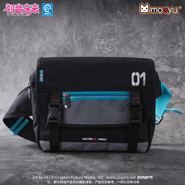 現貨 👘官方授權 正品 Hatsune Miku 初音未來 霓虹電子 機能風 郵差包 斜背包 單肩包 休閒 通勤包