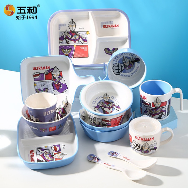 現貨 超人力霸王 迪卡 奧特曼 ULTRAMAN 餐盤 兒童 餐具 牛奶杯 輔食碗 食品級 密胺 飯碗 湯匙 手柄杯