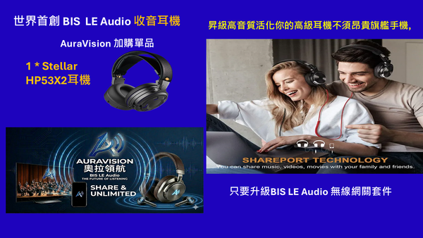 【加購單品】世界首創 BIS  LE Audio廣播收音耳機 Stellar HP53 X2