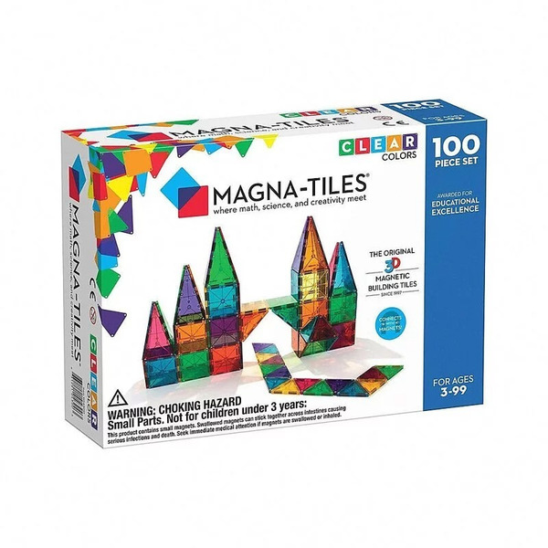 Magna-Tiles®彩色透光磁力積木100片
