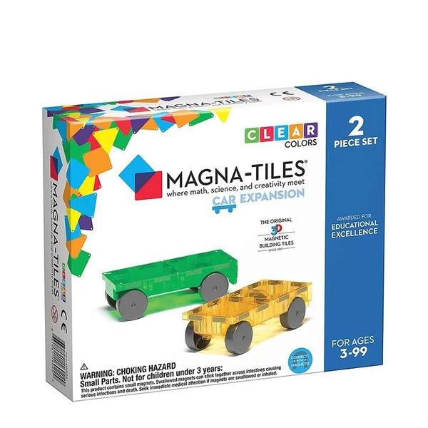 Magna-Tiles®彩色透光磁力積木-汔車補充套組(2入)