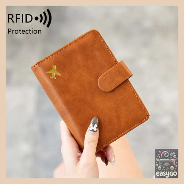 RFID防盜 防護 護照套 多功能 旅行收納 旅遊用品 卡夾 簡約 磁扣 三頁式 機票夾 信用卡 sim卡 收納