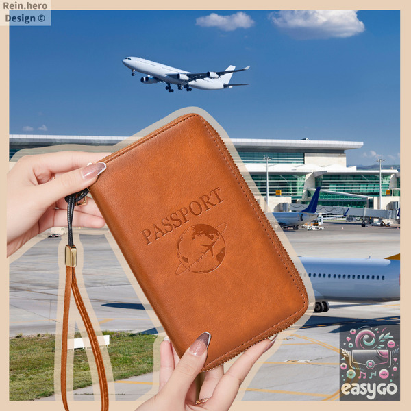 RFID屏蔽防護 拉鍊款 旅行護照套 手機包  有sim卡位 大容量 可收納 護照夾 證件套 多卡位 機票夾 皮革外觀