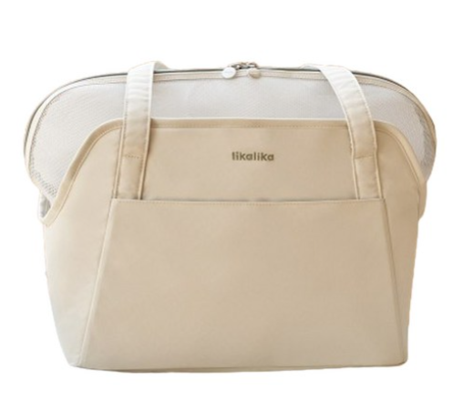 Likalika 寵物坐墊外出包,乳霜,1個,M, 乳霜, 1個, M(38*22*29)