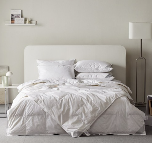 Bountiful 2合1可結合式飯店級鵝絨被芯 400g + 1000g 套組, 白色, 加大雙人