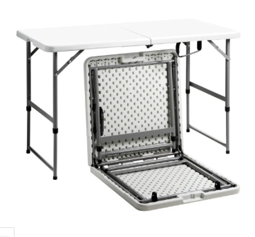 AMOS 手提折疊式升降戶外露營餐桌, DCN002WH, 122 x 60 x 58/74cm,