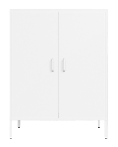 Habity 現代簡約雙門收納鐵櫃, 80 x 40 x 101.5cm, 白色, 1個
