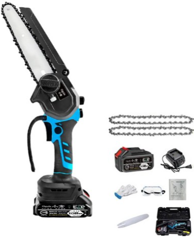 Ogula 小倉 8寸無刷數顯電鏈鋸 十節一電 + 2根鏈條 自帶油壺送座充, 1組