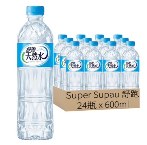 [箱裝] 舒跑 天然水 600ml,24瓶