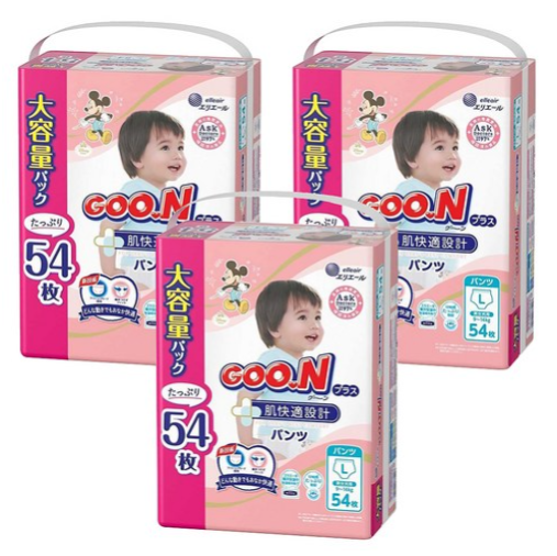 [箱裝] GOO.N 大王 大王境內版 肌快適UJ系列 褲型尿布, L, 54片, 3包
