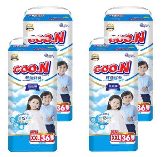 [箱裝] GOO.N 大王 輕薄舒爽 紙尿褲/尿布 褲型 XXL,15-25kg, 144片