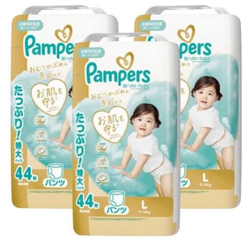 [箱裝] Pampers 幫寶適 日本境內版 褲型尿布, L, 9-14kg, 132片