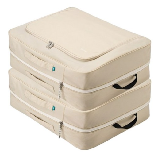 Branden 第2代體積縮小衣物壓縮袋2件組, XXL, 米白色, 1套