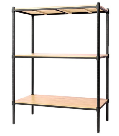 dayneeds日需百備 層架,松木,120x45x90cm,黑框原木,三層,1個