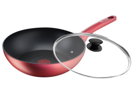 完美煮藝系列 不沾炒鍋 + 玻璃蓋, 28cm, 1組